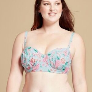 Xhilaration Floral Underwire‎ Bikini Top Size 24W Plus Size Swimwear